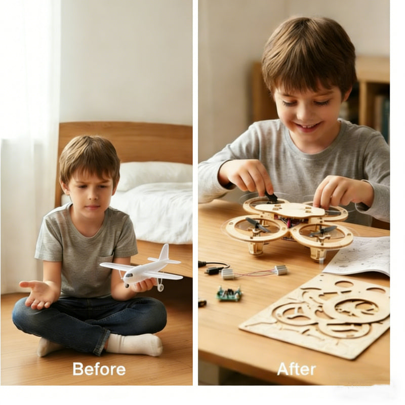🎁🔥 HOT SALE 50%OFF 🔥🧩 DIY Wooden Drone Building Kit 🚁